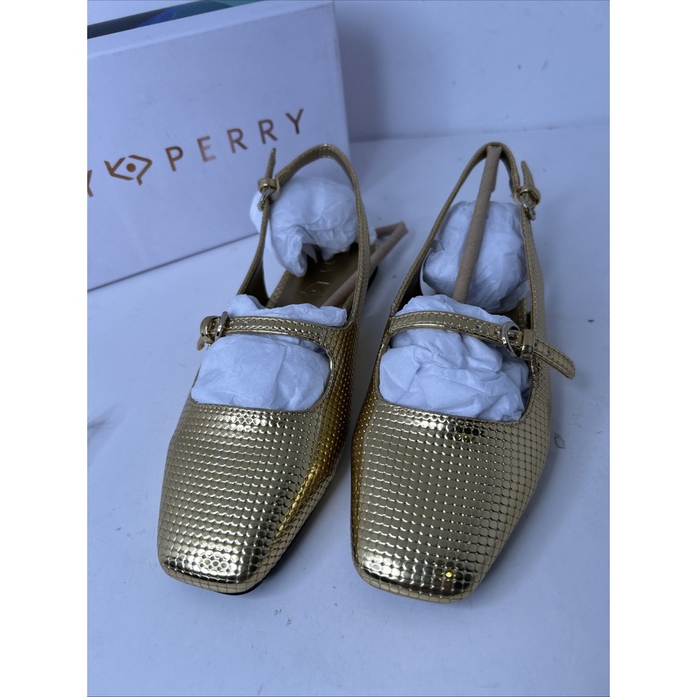 Katy Perry Women's The Evie Mary Jane Sling Back Gold Sz 6.5M - Picture 3 of 8